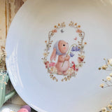Cute 8” Ceramic Plate - Birdsong and Bluebells Bunny Plate