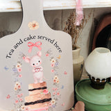 Cute Chopping Board Decoration- Tea & Cake Served Here