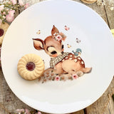 Cute 8” Ceramic Plate - Vintage Deer
