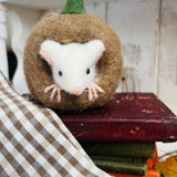 Adorable Felt Mouse In Pumpkin (Brown)