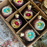 Six Vintage Style Baubles In Sweet Little Box