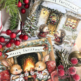 Adorable Vintage Inspired Christmas Cards, Pack of Ten #C1