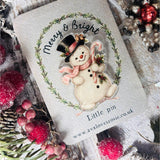 Cute Little Vintage Snowman Pin / Brooch
