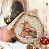 Vintage Inspired Fabric Hoop - Hello Autumn - Mouse - Autumn 25