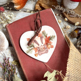 Sweet Little Ceramic Heart - Badger - Cosy Season