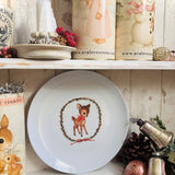 Christmas 8” Ceramic Plate - Little Deer