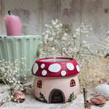 Adorable Toadstool House Tealight Holder