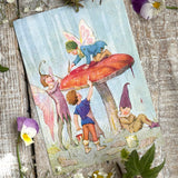 Postcard - Painting The Toadstools - Margaret Tarrant