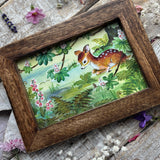 Deer Under A Horsechestnut Tree - Margaret Lynes - Framed Postcard