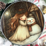 Christmas Tin - Angel and Snowman