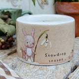 Sweet Little Ceramic Tea Light Holder - Snowdrop Season