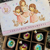 Six Vintage Style Baubles In Sweet Little Box