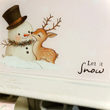 Christmas Snowman and Deer Glass Chopping/Serving Board