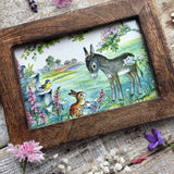 Donkey Under A Blossom Tree - Margaret Lynes - Framed Postcard