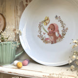 Cute 8” Ceramic Plate - Daffodils and Morning Light Bunny Plate