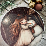 Christmas Tin - Angel and Snowman