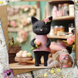 Sugar Paws - Blank Greeting Card - Black Cat - #33