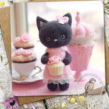 Sugar Paws - Blank Greeting Card - Black Cat - #34