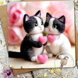 Sugar Paws - Blank Greeting Card - Black and White Kittens - #49