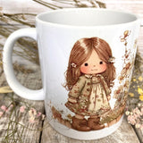 Cute Vintage Girl Ceramic Mug