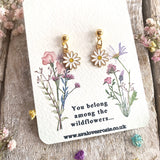 Tiny Daisy Wildflower Earrings