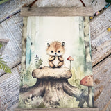 Sweet Hanging Print - Woodland Fox