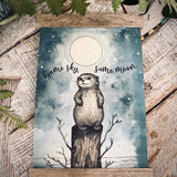 Sweet Hanging Print - Same Sky Same Moon, Otter