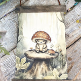 Sweet Hanging Print - Toadstool Hedgehog