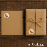 Sticker Sheet -  Little Mouse - 35 Round Stickers - Autumn 25