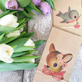 Pack of 6 Cute Little Treat Bags - Deer, Bluebird